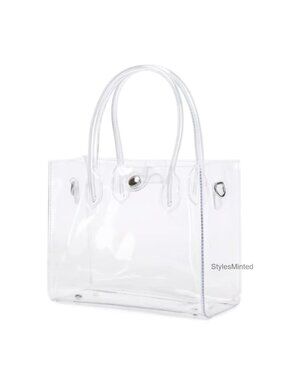 Clear Tote Bag Stadium Approved PVC See Through Work Handbag Crossbody